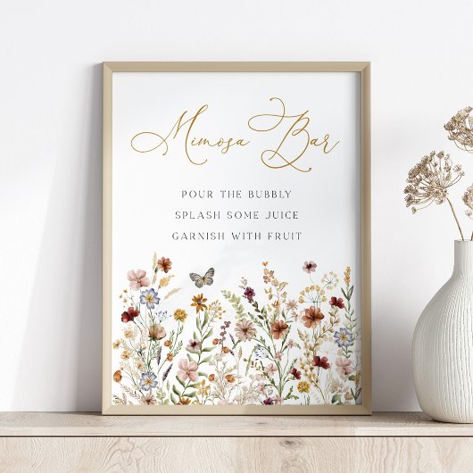 Poster Symbole Mimosa Bar Boho Fleur sauvage Jardin Fleur