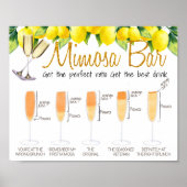 Poster Symbole Mimosa Bar décoré citron brunch nuptial (Devant)