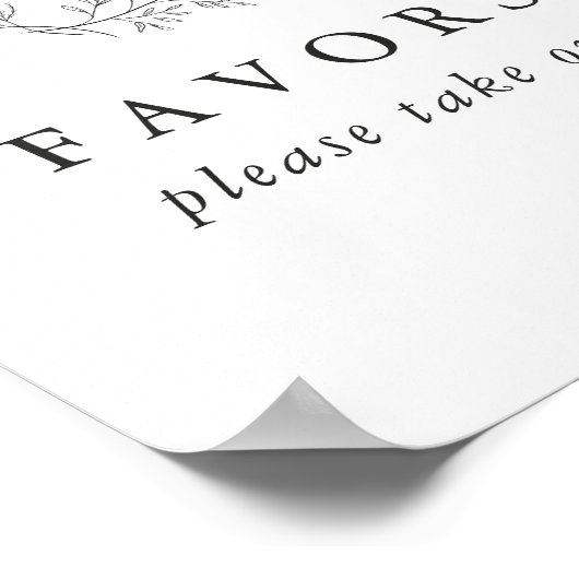 Poster Symbole minimal formel de noces Monogrammes Faveur (Coin)