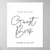 Poster Symbole minimaliste moderne Signer notre mariage d (Devant)