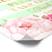 Poster Symbole Mint or rose Aquarelle Fleurs Faveurs (Coin)