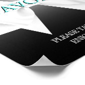 Poster Symbole moderne Aqua Turquoise Tiffany Baby shower (Coin)