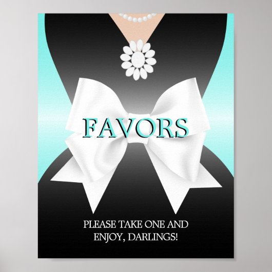 Poster Symbole moderne Aqua Turquoise Tiffany Baby shower (Devant)