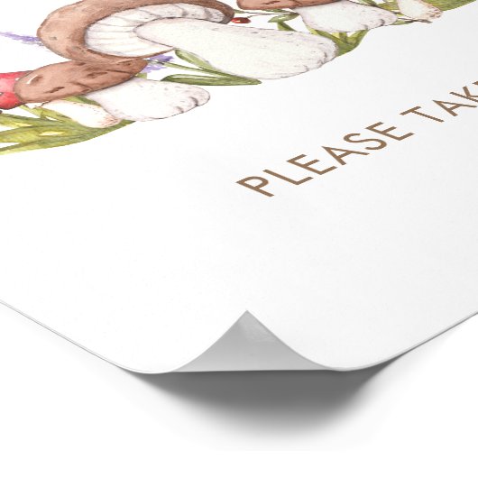 Poster Symbole moderne Aquarelle Champignons Faveur (Coin)