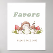 Poster Symbole moderne Aquarelle Champignons Faveur (Devant)