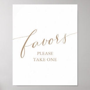 Poster Symbole moderne Baby shower de calligraphie or Fav