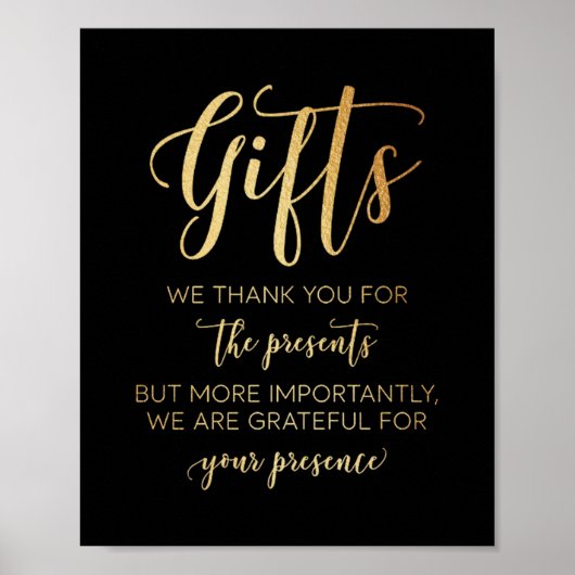 Poster Symbole moderne Black & Gold Foil Cadeaux de maria (Devant)