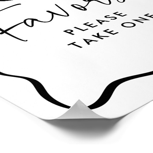 Poster Symbole moderne Black Wavy Frame Graduation Faveur (Coin)