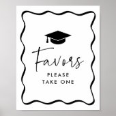 Poster Symbole moderne Black Wavy Frame Graduation Faveur (Devant)