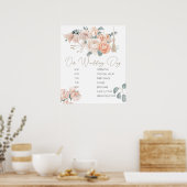 Poster Symbole moderne Boho rose élégant mariage (Cuisine)