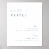 Poster Symbole moderne chic Mariage signature boisson | B (Devant)
