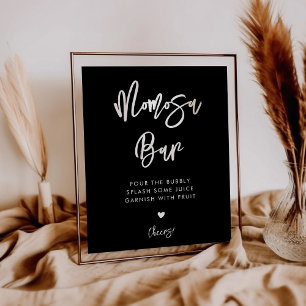 Poster Symbole moderne contemporain noir Momosa bar