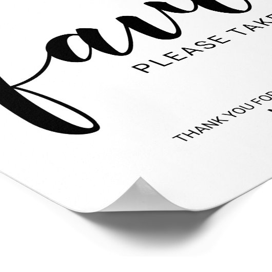 Poster Symbole moderne de mariage Script Favors (Coin)