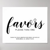 Poster Symbole moderne de mariage Script Favors (Devant)
