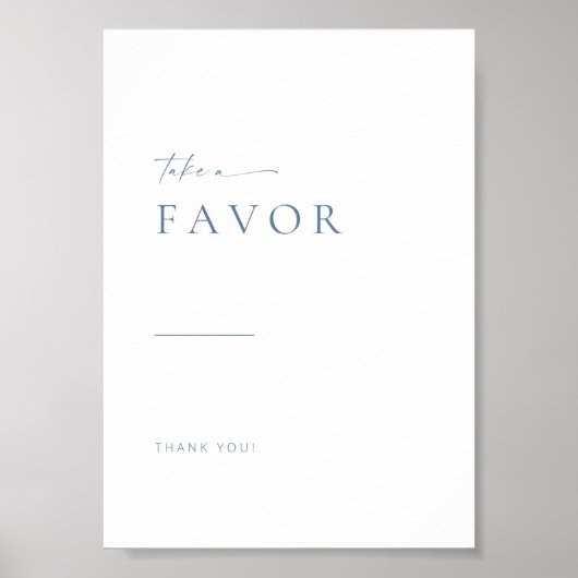 Poster Symbole moderne de mariage Script Favors | Bleu (Devant)