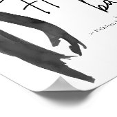 Poster Symbole moderne élégant noir chic barre de fleurs (Coin)