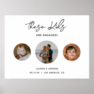 Poster Symbole moderne Funy Kids Photo Engagement Party