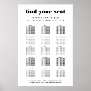 Poster Symbole moderne Gras Blanc Mariage noir
