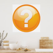Poster Symbole moderne gras point d'interrogation orange (Cuisine)