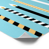 Poster Symbole moderne Happy Hanoukka Candles Holiday (Coin)