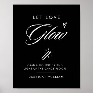 Poster Symbole moderne Laisser l'amour Mariage lumineux
