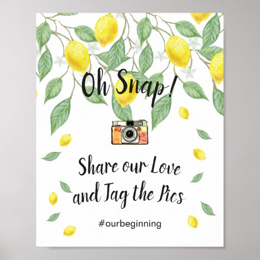 Poster Symbole moderne Lemon Boho Summer Oh Snap (Devant)