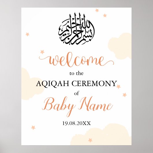 Poster Symbole moderne modifiable Aqiqah Aqeeqah (Devant)