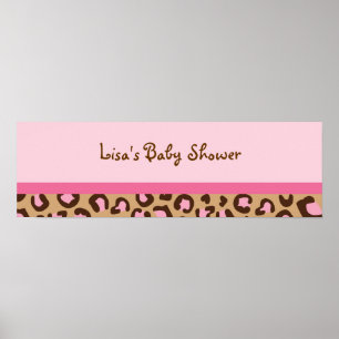 Poster Symbole moderne Pink Cheetah Baby shower d'impress