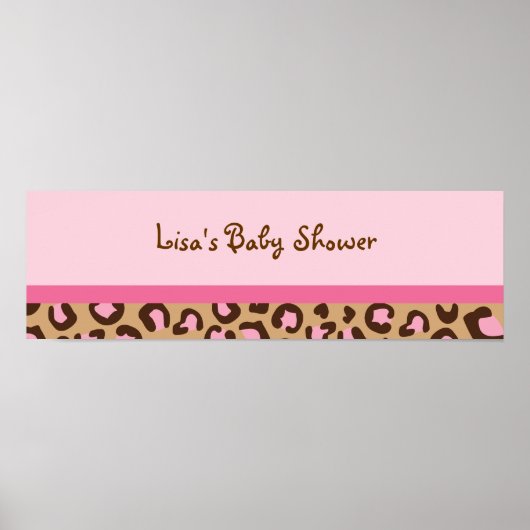 Poster Symbole moderne Pink Cheetah Baby shower d'impress (Devant)