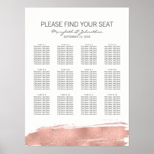 Poster Symbole moderne Rose Gold Mariage Siège Graphique