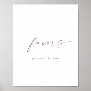 Poster Symbole moderne Rose Gold Script Faveurs de mariag