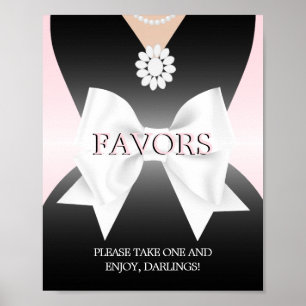 Poster Symbole moderne rose rose Tiffany Baby shower Fave