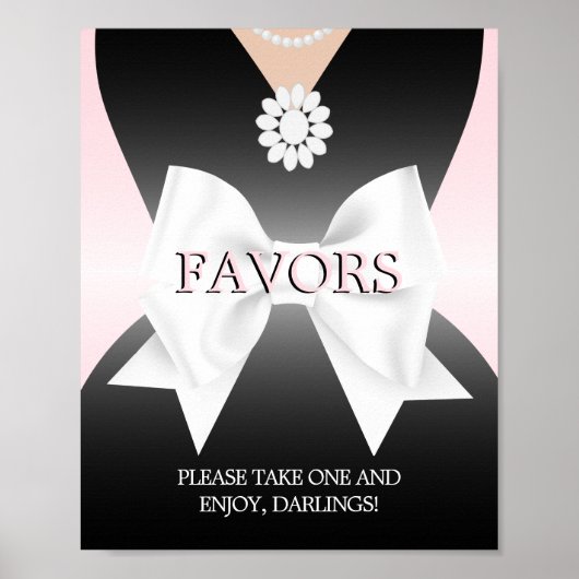 Poster Symbole moderne rose rose Tiffany Baby shower Fave (Devant)