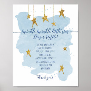 Poster Symbole moderne Twinkle Little Star Blue Diaper
