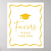Poster Symbole moderne Yellow Wavy Frame Graduation Faveu (Devant)