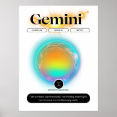Poster Symbole moderne Zodiac Gemini Citation Air Element (Devant)
