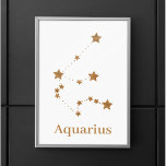 Poster Symbole moderne Zodiac Gold Aquarius | Air de l'él<br><div class="desc">Symbole moderne Zodiac Gold Aquarius | Air de l'élément</div>
