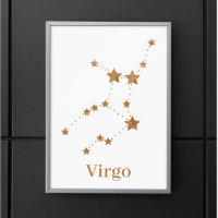 Symbole moderne Zodiac Gold Virgo | Élément Terre