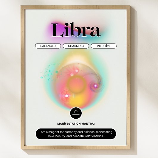 Poster Symbole moderne Zodiac Librairie Citation Air Elem