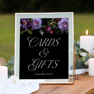 Poster Symbole Moody Gothic Floral Cartes de mariage et c