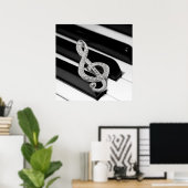Poster Symbole musical de piano (Bureau à domicile)