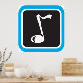 Poster Symbole musical minimaliste Gras (Cuisine)