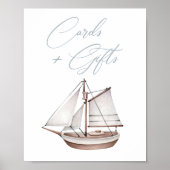 Poster Symbole Nautical Ocean Voilier Cartes et Cadeaux (Devant)