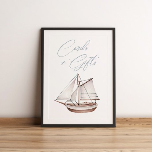 Poster Symbole Nautical Ocean Voilier Cartes et Cadeaux