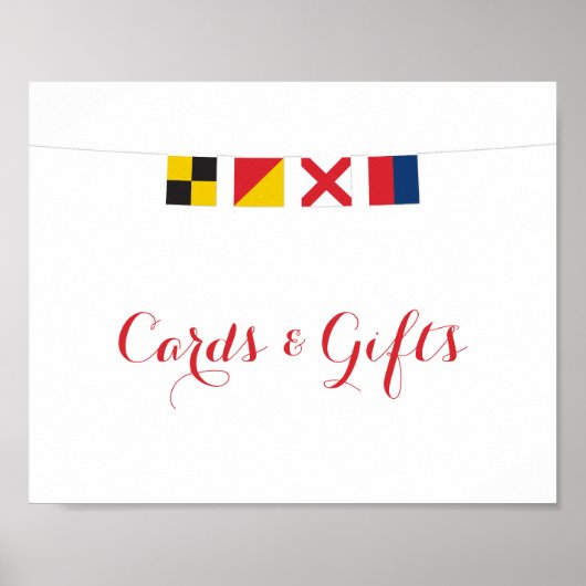 Poster Symbole Nautique LOVE drapeaux Cartes et cadeaux (Devant)