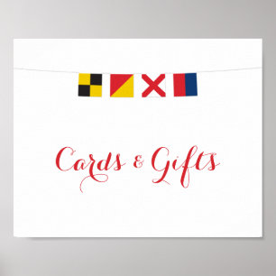 Poster Symbole Nautique LOVE drapeaux Cartes et cadeaux