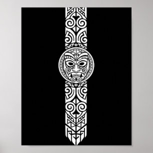 Poster symbole néo-zélandais culture haka fier maori trib