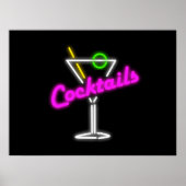 Poster Symbole Neon Cocktail (Devant)