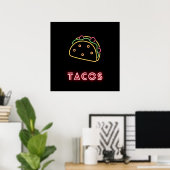 Poster SYMBOLE NEON Tacos (Bureau à domicile)