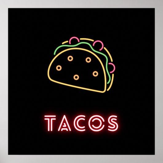 Poster SYMBOLE NEON Tacos (Devant)